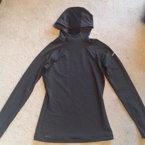 Nike Long Sleeve Shirt Hoodie Grey Sz Medium